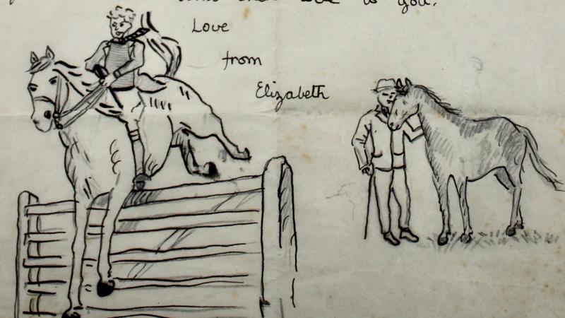 Letter featuring drawings by young Queen Elizabeth II sells for £25k