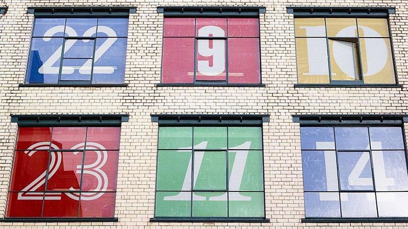 Giant advent calendar on Lever Street