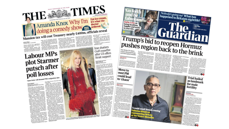 The Papers: 'Rivals circle Starmer' and bid to reopen Hormuz pushes region 'to the brink'