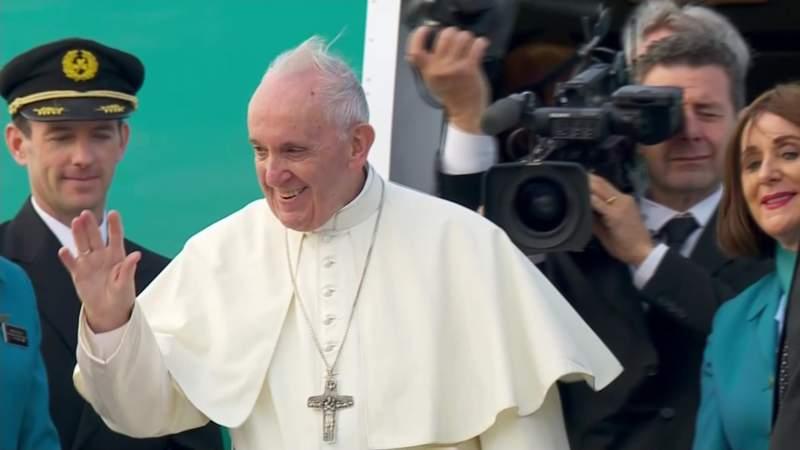 Pope waving