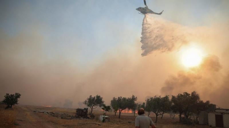 Helicopters fighting Greece wildfires collide in mid-air