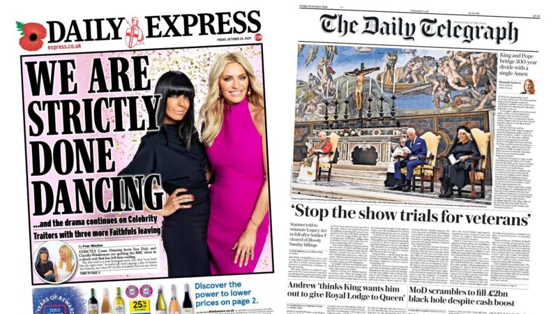 The Papers: 'We are Strictly Done Dancing' and 'Stop the show trials'