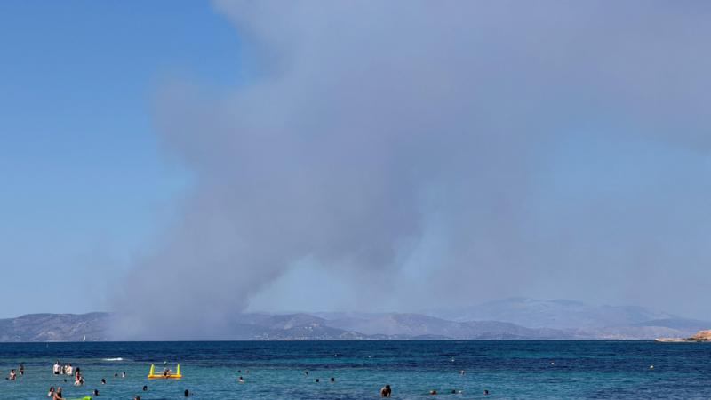 Two dead and evacuation under way as fires break out on Greek island