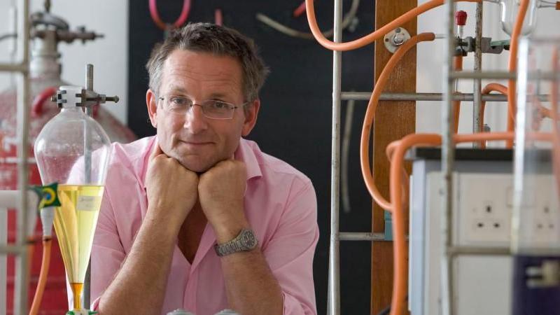 Michael Mosley in a laboratory