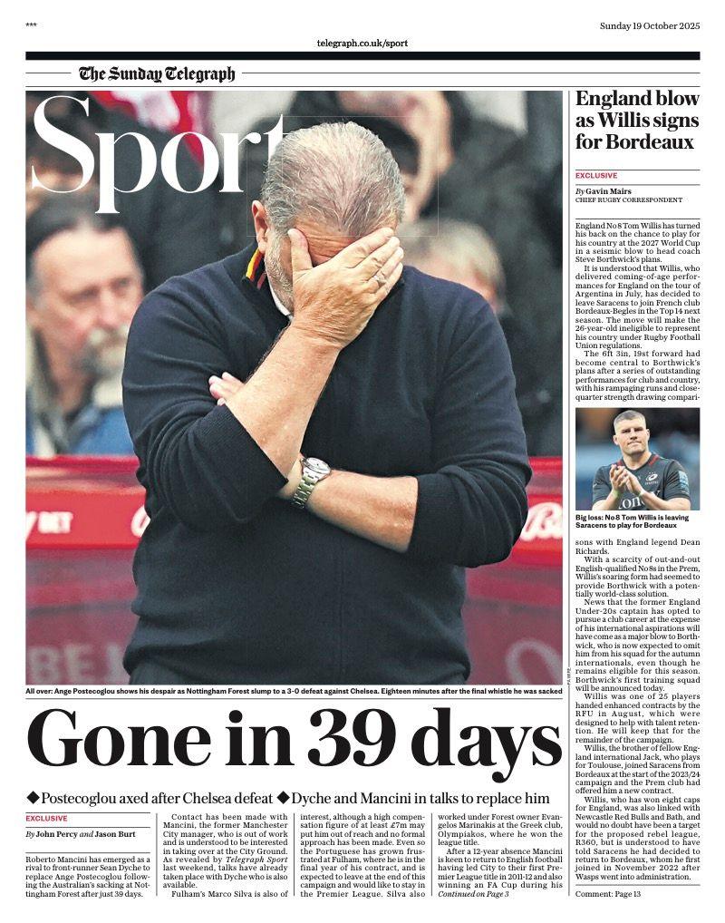 Sunday Telegraph sports section