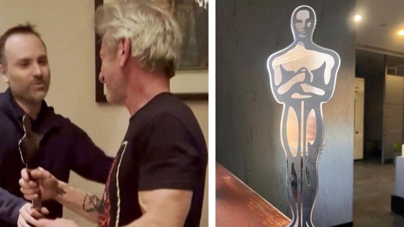 Watch: Sean Penn receives 'Oscar' in Ukraine after skipping US ceremony