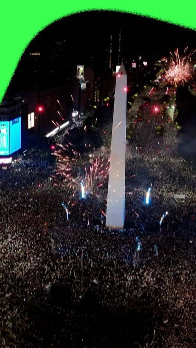 Argentina fans celebrate in streets of Buenos Aires