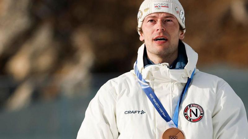 Norwegian biathlete Laegreid wins bronze then confesses to affair on TV
