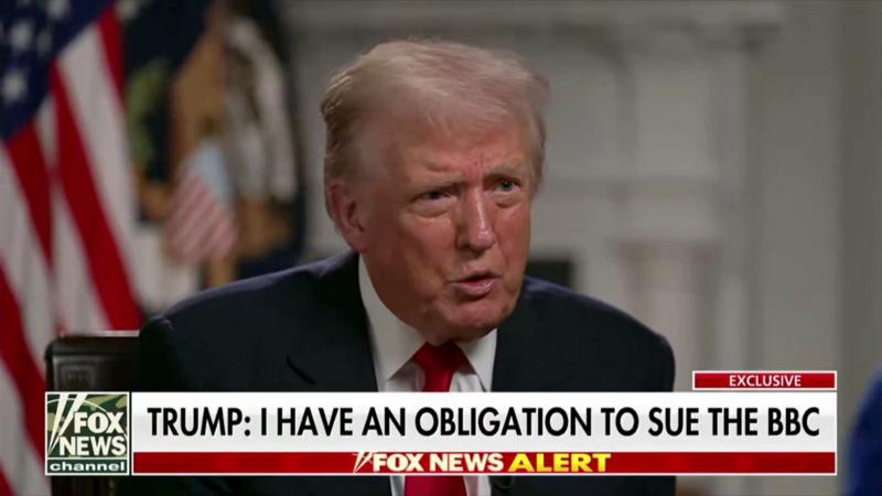 Trump says he has 'obligation' to sue BBC over speech edit