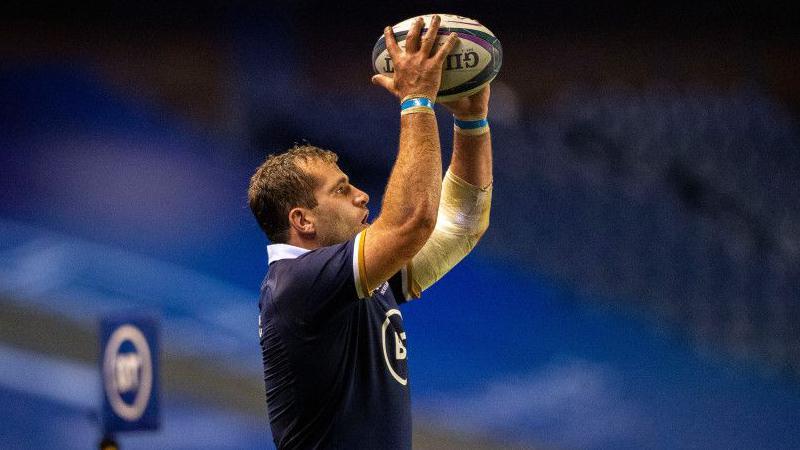 Fraser Brown in action for Scotland