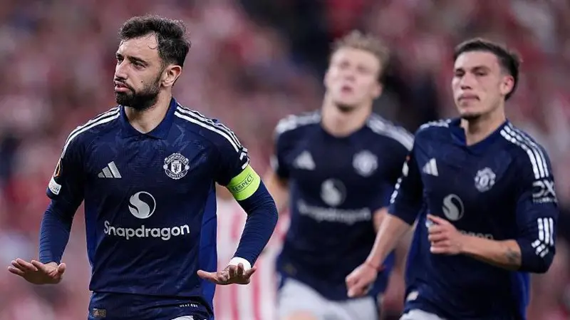 Man Utd claim huge first-leg win at 10-man Bilbao