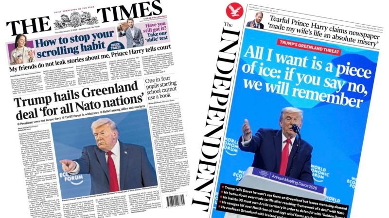 The Papers: 'Trump hails Greenland deal' and 'All I want is a piece of ice'