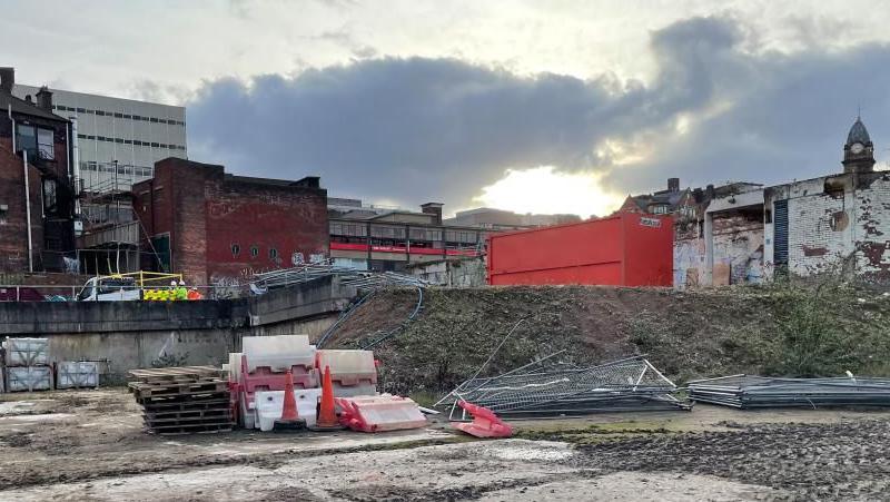 Regeneration works in Castlegate, Sheffield