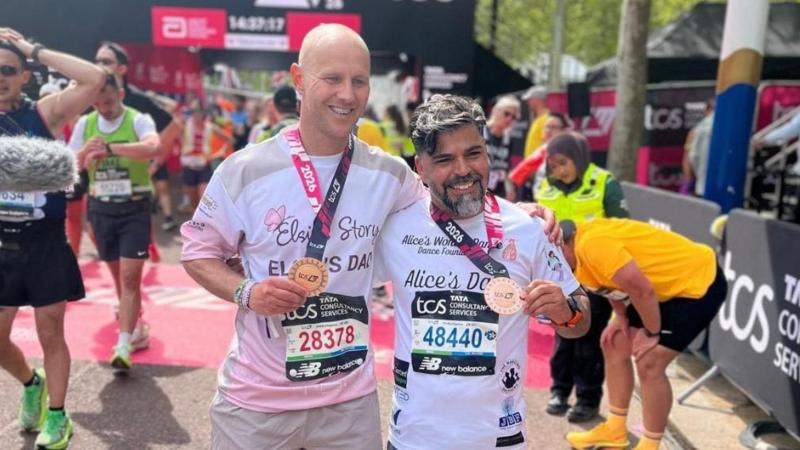 Southport dads finish London Marathon side by side