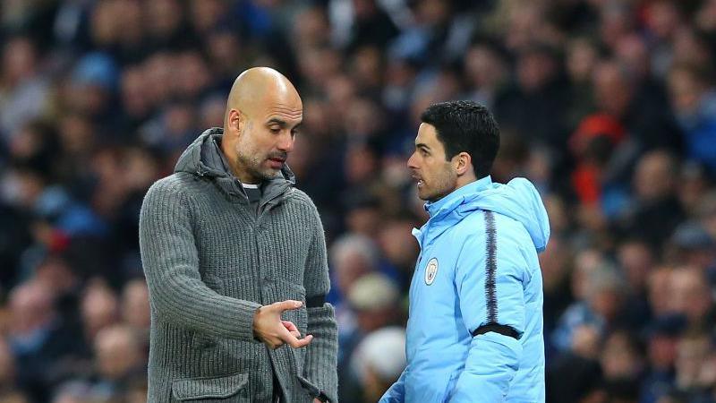 Pep Guardiola and Mikel Arteta