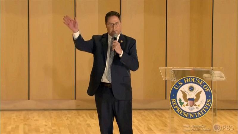 'Vote him out!' - Republican lawmaker Mike Flood heckled by constituents