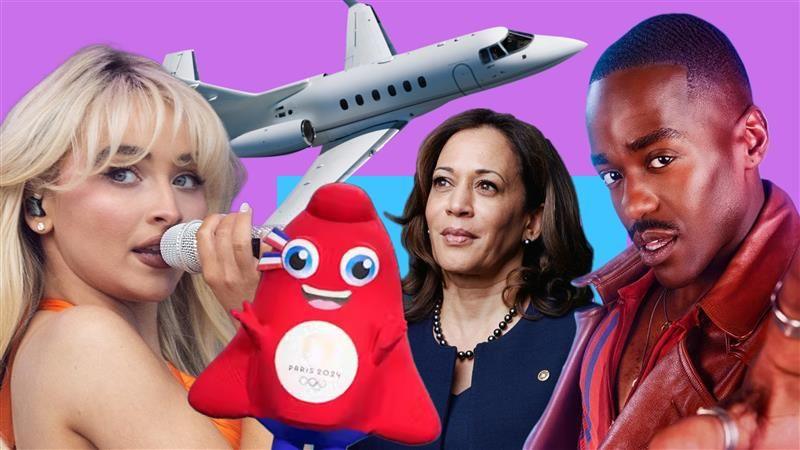 Sabrina Carpenter, Paris Olympic mascot, a private jet, Kamala Harris, Ncuti Gatwa. 