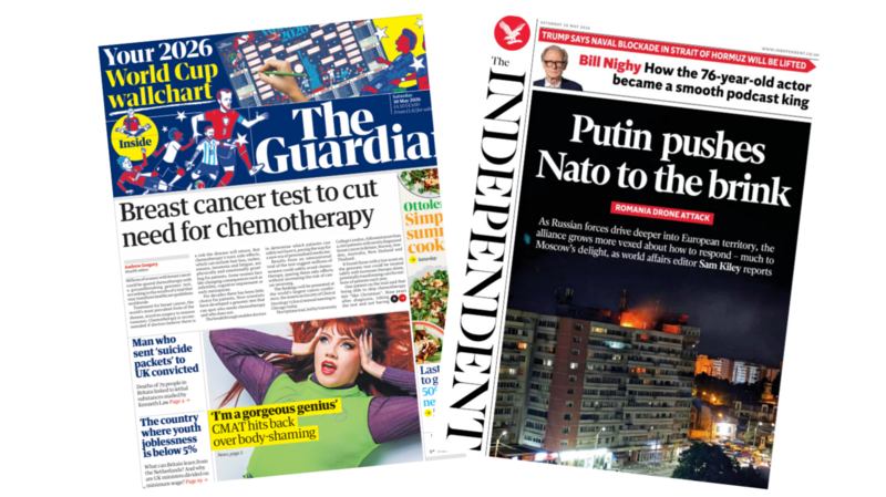 The Papers: 'Putin pushes Nato to brink' and 'groundbreaking' breast cancer test