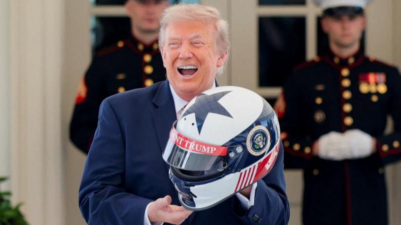 Trump watches IndyCar pit stop outside White House
