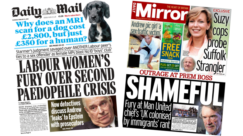 The Papers:  'Police assessing Andrew's "leaks"' and 'Outrage at Prem boss'