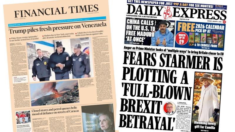 The Papers: 'Fresh pressure on Venezuela' and Starmer's 'Brexit betrayal'