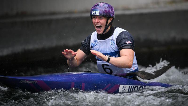 Kimberley Woods celebrates winning golden successful her kaya
