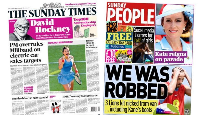 The Papers:  'PM overrules Miliband' and 'We was robbed!'