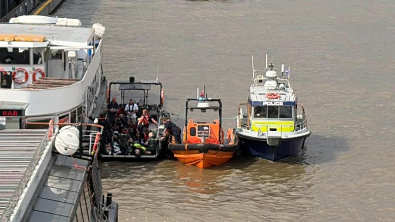 Officers hurt as police boat hits Westminster Bridge