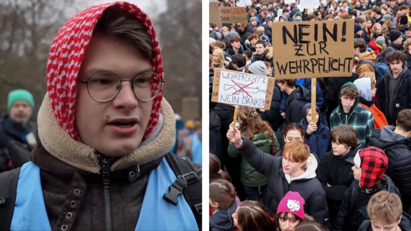 'I don't want to be part of this war machine': Young Germans protest against military service plans