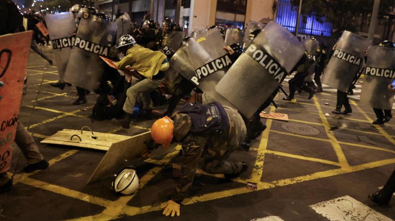 Watch: Police fire teargas at protesters in Peru