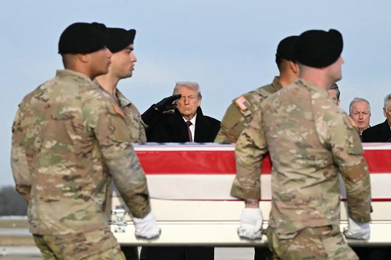 Watch: Trump attends dignified transfer for Americans killed in Syria