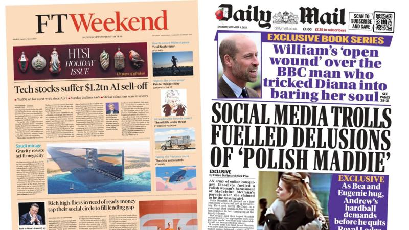 The Papers:  'Tech stocks suffer' and 'Delusions of Polish Maddie'