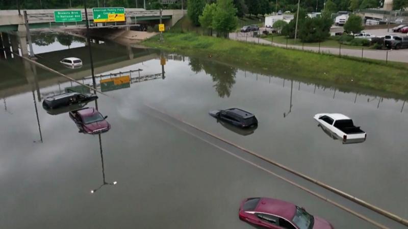 Watch: Cars submerged in flood waters after historic rain hits Wisconsin