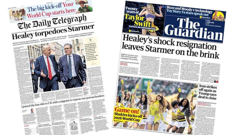 The Papers: 'Healey torpedoes Starmer' and 'Game on!'