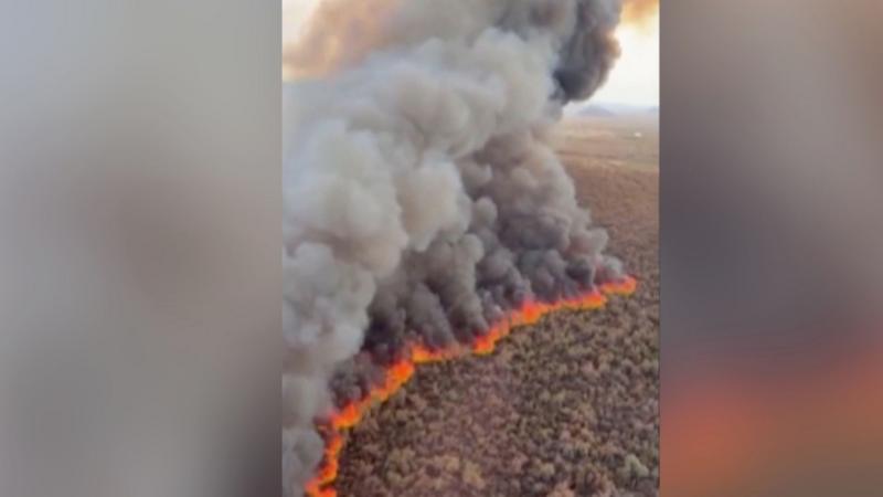 Wildfire tears through hundreds of acres in Arizona
