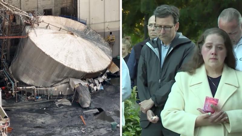Watch: Community gathers as workers remain missing after chemical blast