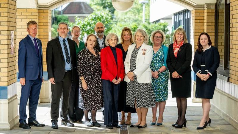 West Sussex council members and Lady Emma Barnard, His Majesty’s Lord-Lieutenant of West Sussex, at the opening of the new court.