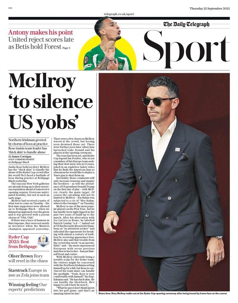 Telegraph back page
