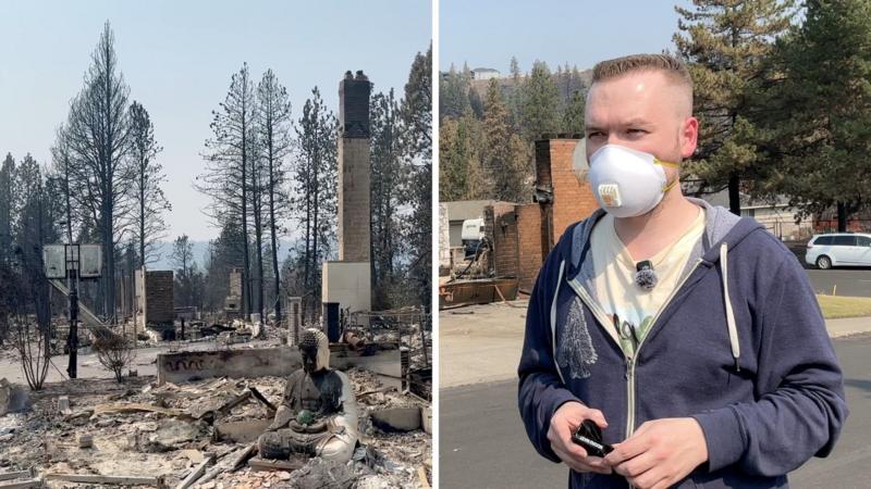 ‘Wiped out’ - BBC reports from Spokane neighbourhood devastated by fires