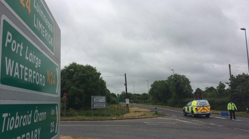 Officers cordoned off part of the N24 while the crash is investigated