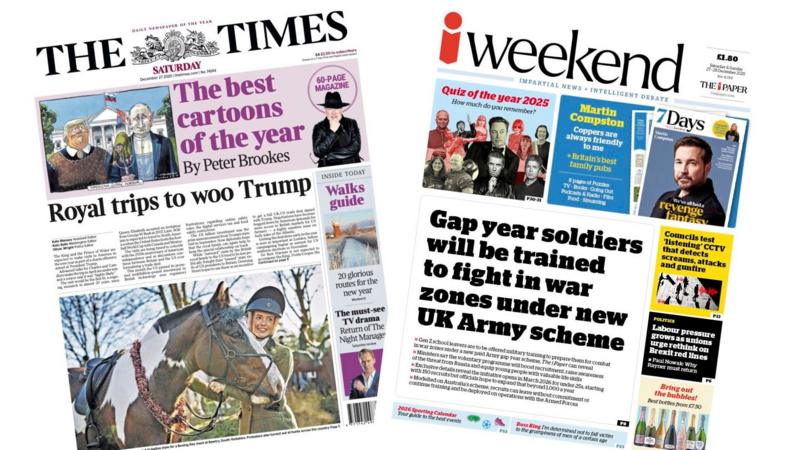 The Papers:  'Royal trips to woo Trump' and 'Gap year soldiers'