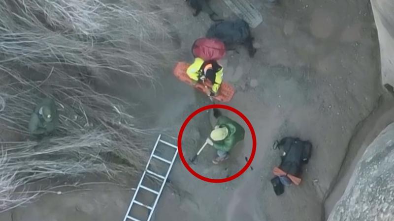 Watch: Moment hiker is rescued from quicksand in Utah
