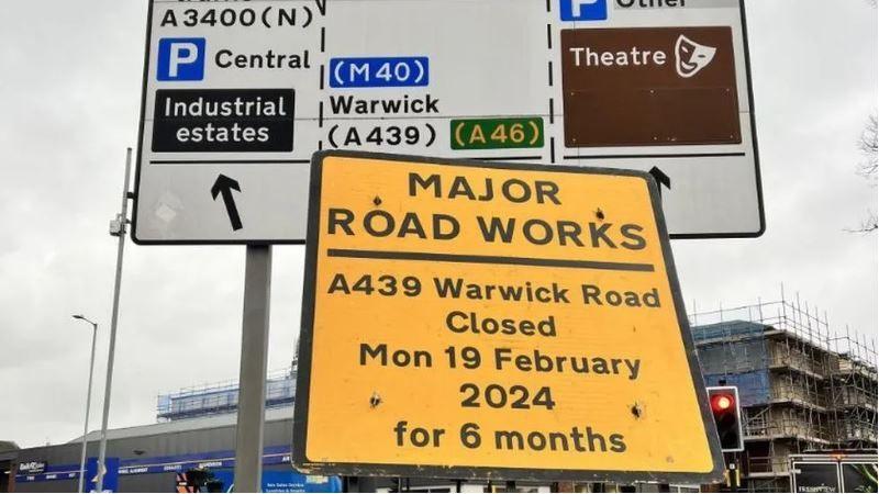 Roadworks sign