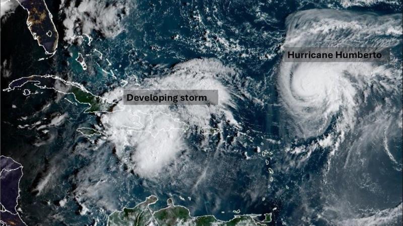 Second storm could 'dance' with Hurricane Humberto before impacting US next week