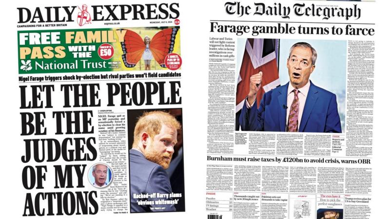 The Papers: 'Let the people judge' and 'Farage gamble turns to farce'