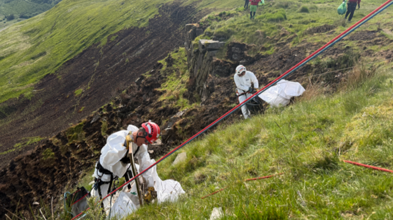 Mountain rescue's 12-hour operation to clear 'river of rubbish' seen 3 miles away