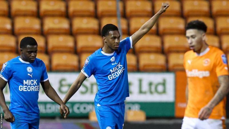 Malik Mothersille celebrates scoring for Peterborough