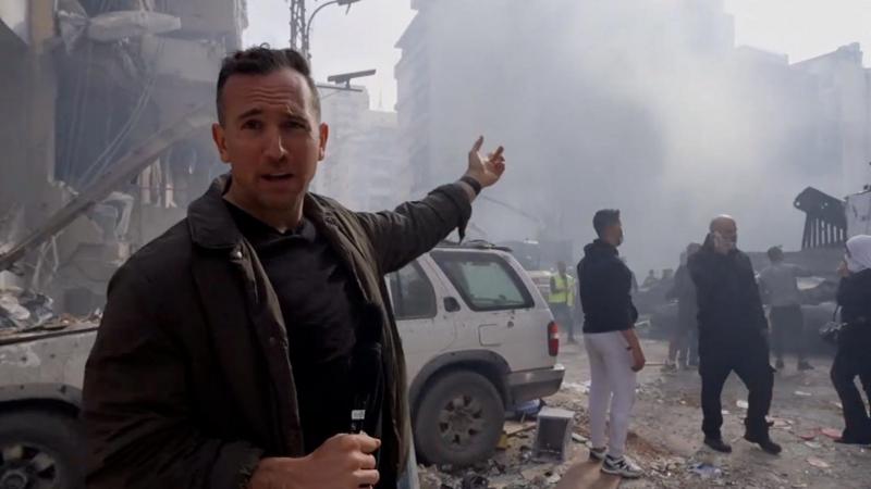 BBC at the site of Israeli air strikes in Beirut