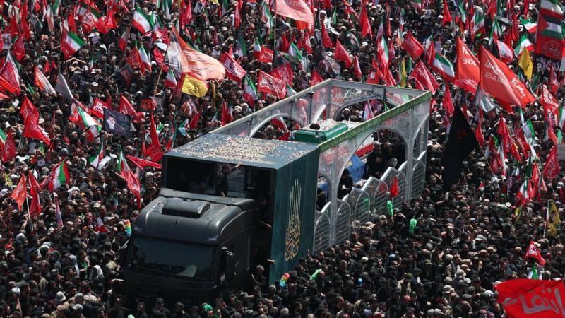 Huge crowds fill Tehran streets for Khamenei's funeral procession