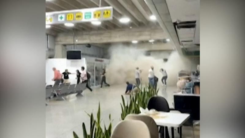 Video captures moment airport in Maiquetía is struck by earthquake